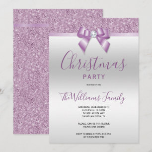 Posh Lilac Jewel Bow Weihnachtsgebäck Party Einladung
