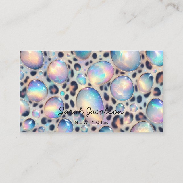Posh Luxury Opal Iridescent Style Visitenkarte (Vorderseite)