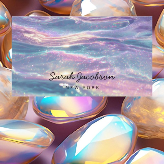 Posh Luxury Opal Iridescent Style Visitenkarte (Von Creator hochgeladen)