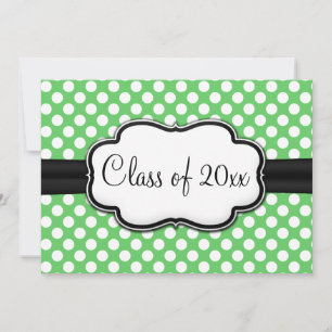 Posh Mint Green Polka Dot Graduation Einladung
