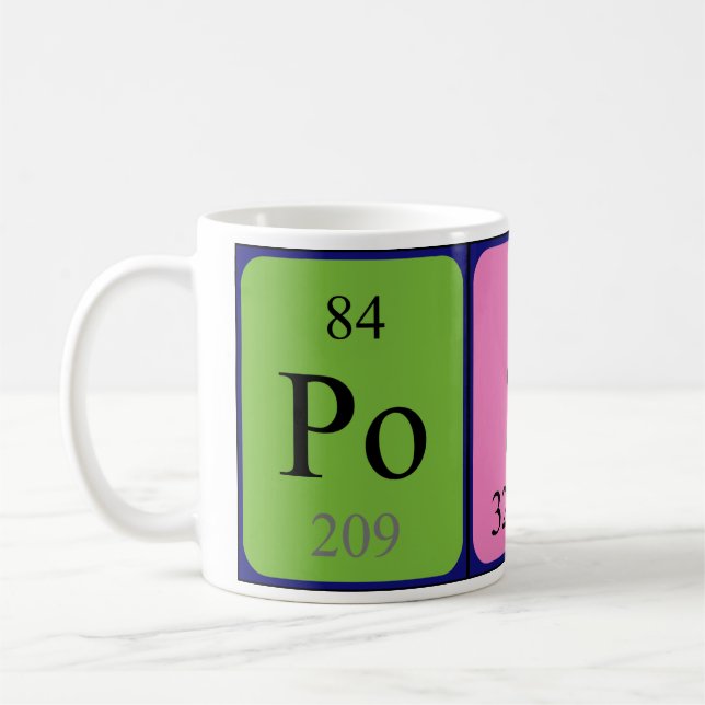 Posh Namen-Tasse der periodischen Tabelle Kaffeetasse (Links)
