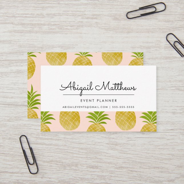 Posh Pineapon Business Card Visitenkarte (Vorderseite/Rückseite Beispiel)