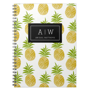 Posh Pineappel Mit Monogramm-Notebook Notizblock