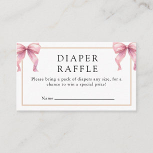 Posh Pink Coquette Bow Baby Dusche Begleitkarte