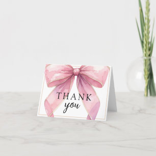 Posh Pink Coquette Bow Baby Dusche Dankeskarte