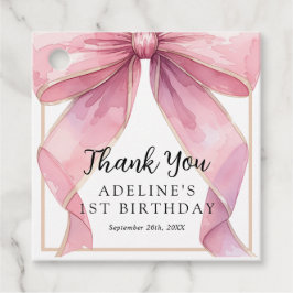 Posh Pink Coquette Bow Birthday Geschenkanhänger