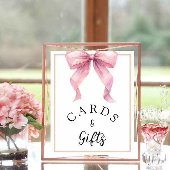 Posh Pink Coquette Bow Cards und Geschenke Untersc Poster (Von Creator hochgeladen)