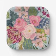 Posh Pink Roses Papierplatte
