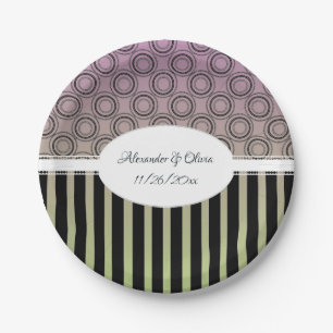 Posh Pink und grünes Brautparty Papierplatte Pappteller