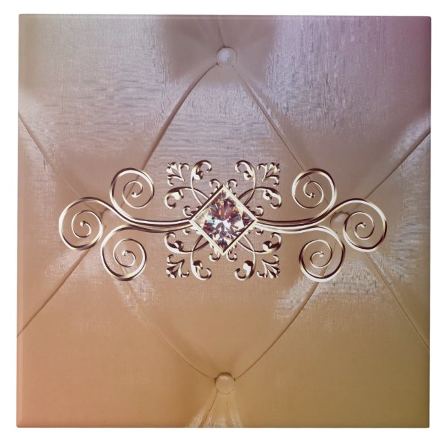 Posh pintuck Satin und Diamant-Keramik Fliese (Vorderseite)