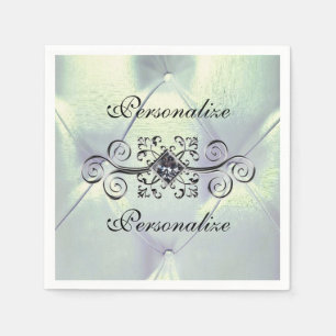 Posh pintuck Satin und Diamantserviette Serviette