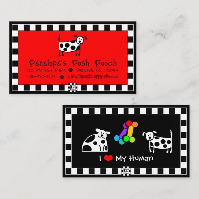 Posh Pooch Business Card Visitenkarte (Vorne/Hinten)