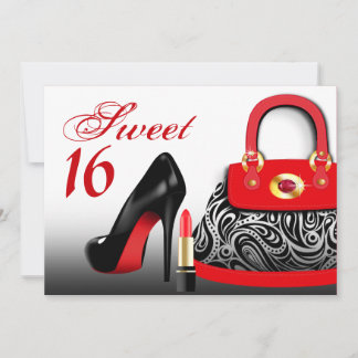 Posh Pures, High Heels und Lipstick 16 . Geburtsta Einladung