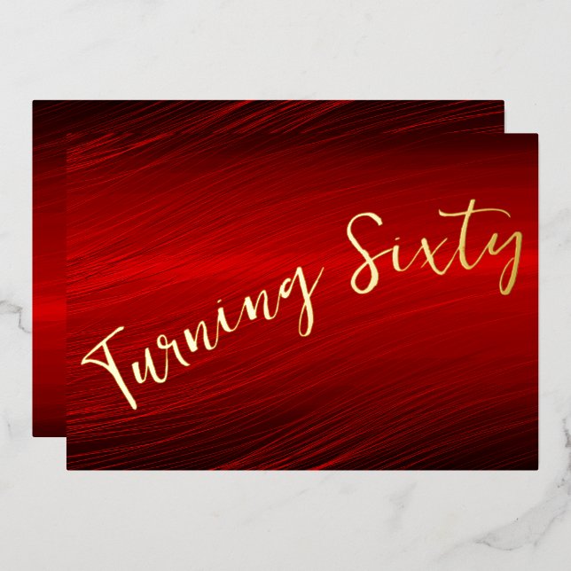 Posh Red Birthday Folieneinladung (Vorderseite/Rückseite)