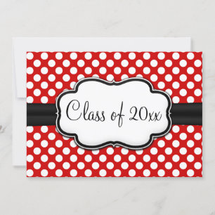 Posh Red Polka Dot Abschluss Einladung