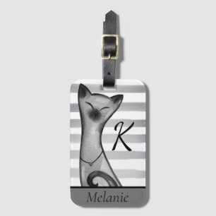 Posh Snooty Cat Personalisiert gestrichen Gepäckanhänger