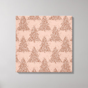 Posh Tree Pattern   Glam Rose Gold Blush Weihnacht Leinwanddruck