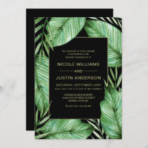 Posh Tropical Vibe Wedding Einladung