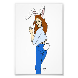 posierend Bunnygirl Fotodruck