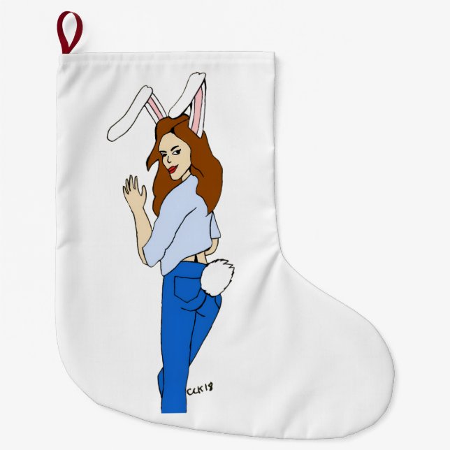 posierend Bunnygirl Großer Weihnachtsstrumpf (Vorderseite)