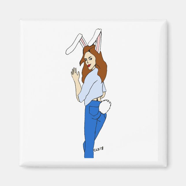 posierend Bunnygirl Magnet (Vorne)