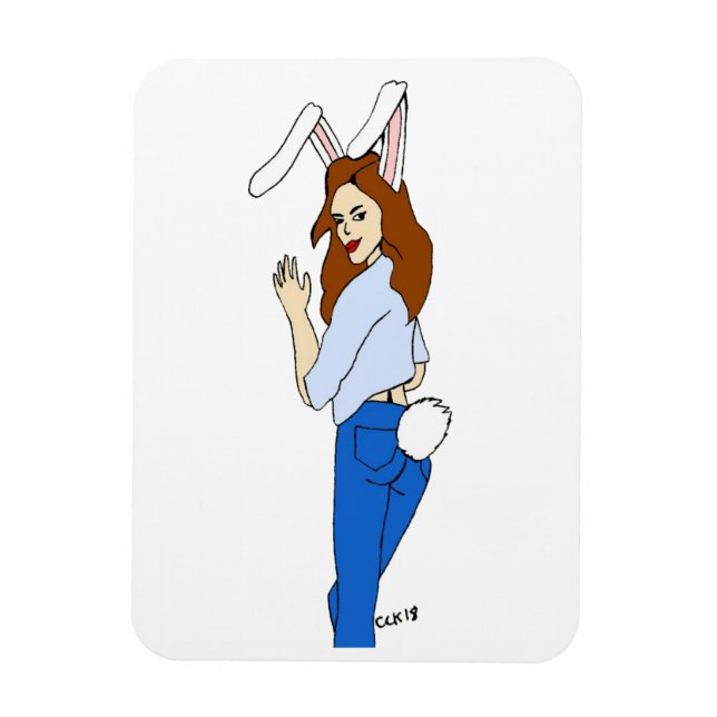 posierend Bunnygirl Magnet (Vertikal)