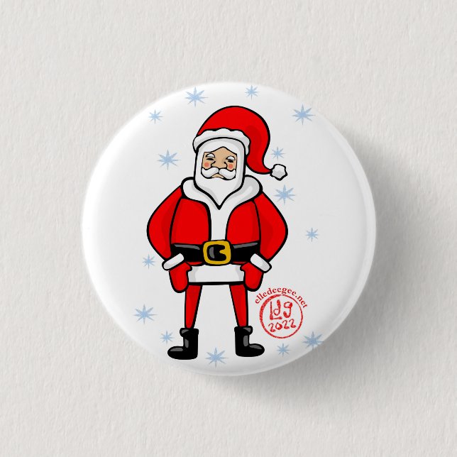 Posing Santa Button (Vorderseite)