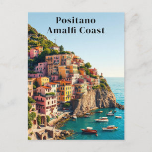 Positano Amalfi Coast Vintage Reise Postkarte