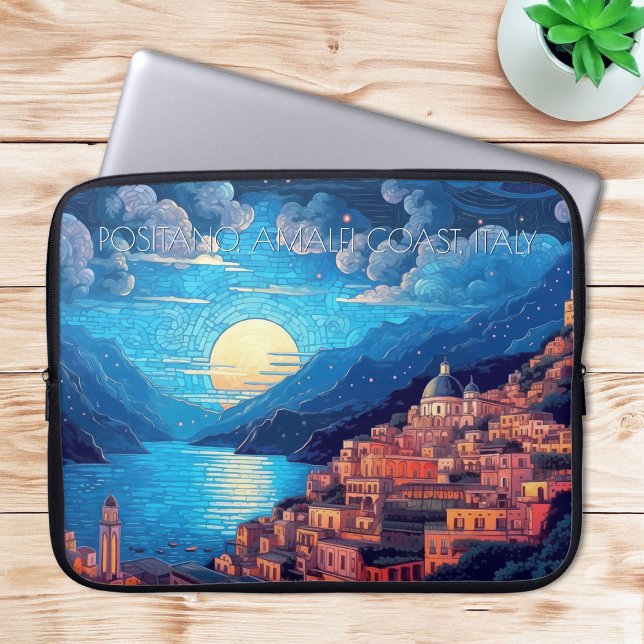 Positano Amalfi Küste Malerei Italien Reisen Kunst Laptopschutzhülle (Positano Amalfi Coast Painting of Italy Travel Art Laptop Sleeve)