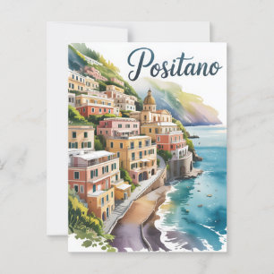 Positano Aquarell Postkarte