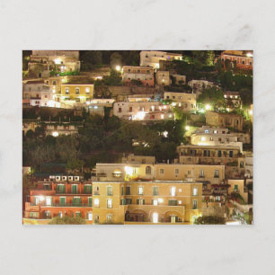 Positano bei Nacht - Hillside Zuhause Postkarte