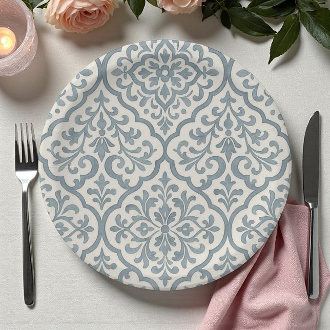 Positano Blau und Gelb marokkanisch Arabesque Pappteller (Von Creator hochgeladen)