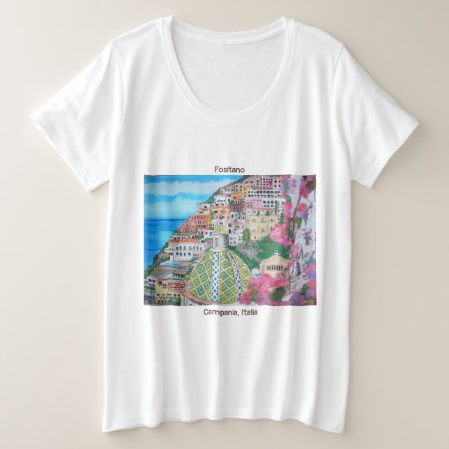 Positano - der Plus-Size-grundlegender T - Shirt (Design vorne)