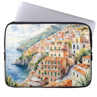 Positano: Die italienische Amalfiküste mit Aquarel Laptopschutzhülle