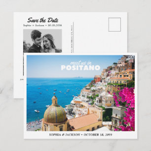Positano Hochzeit Save the Date Reise Retro Postkarte