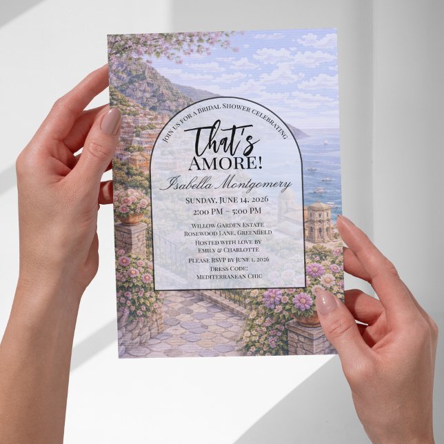 Positano Italian Themed Bridal Shower Einladung (Positano Italian Themed Bridal Shower Invitations
)