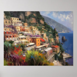 Positano Italien Aquarellkunst Print Poster