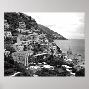 Positano, Italien - Fotodruck - B&W Poster