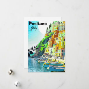 Positano Italien Reise Postkarte, Positano Reise P Feiertagskarte