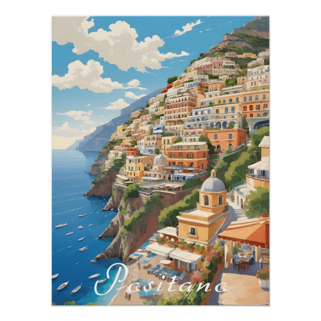 Positano Italien Reiseplakat Poster (Vorderseite)