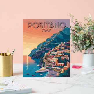 Positano Italien Vintage Reise Acrylschild