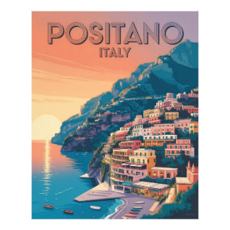 Positano Italien Vintage Reise Fotodruck