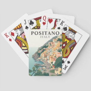 Positano, Italien Vintage-Reiseszene Amalfi-Küste Spielkarten