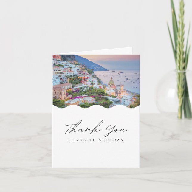 Positano Italy Blank Danke-Card Dankeskarte (Vorderseite)