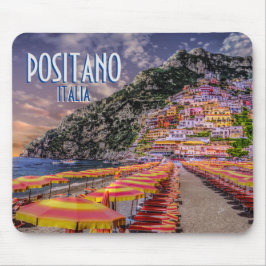 Positano Italy Cliff Zuhause Amalfi Sunset Retro Mousepad