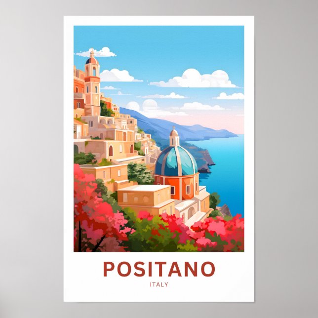 Positano Italy Travel Print Poster (Vorne)