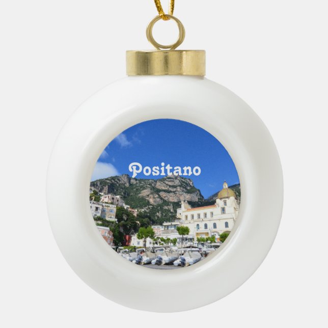 Positano Keramik Kugel-Ornament (Vorderseite)