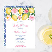 Positano Lemons Pink Roses Girl Baby Dusche Party