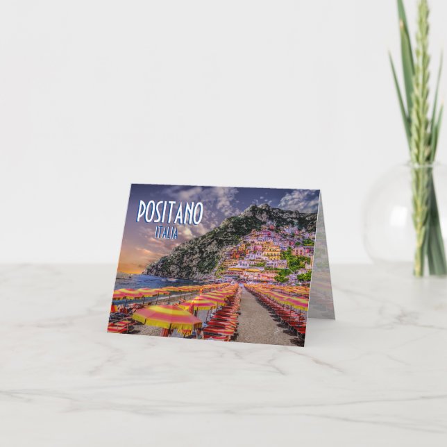 Positano Strand-Italien-Klippe steuert Karte (Vorderseite)