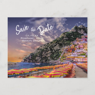 Positano Wedding Amalfi Küste Italienische Hochzei Ankündigungspostkarte